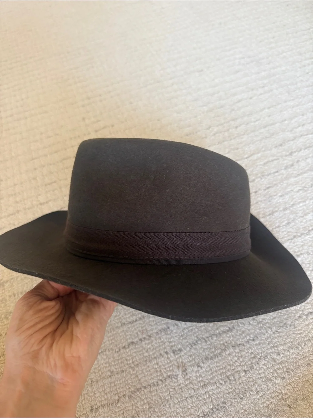 Biltmore for Madewell Classic Brown Wool Felt Wide-Brim Fedora